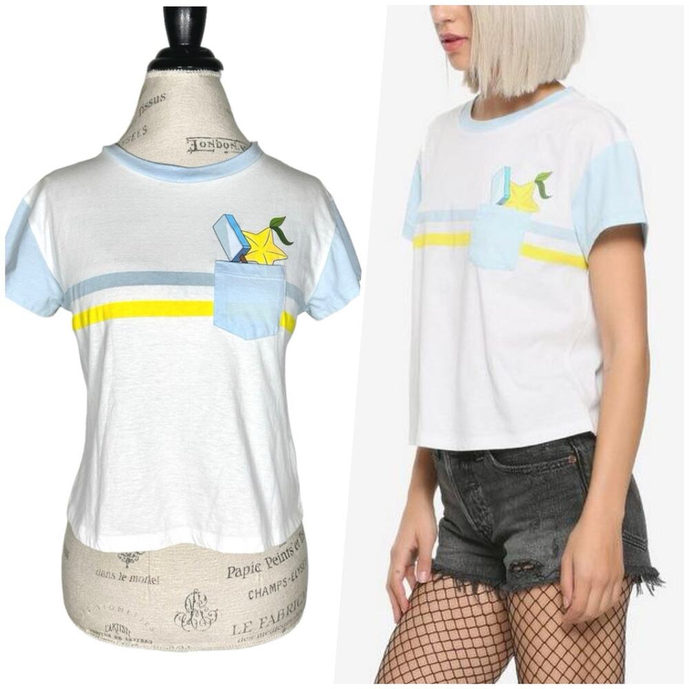 Kingdom Hearts | Women | Sea Salt Ice Cream Paopu Fruit Cropped Pocket Tee | XS